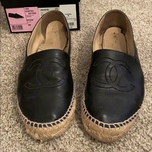 Chanel black espadrilles